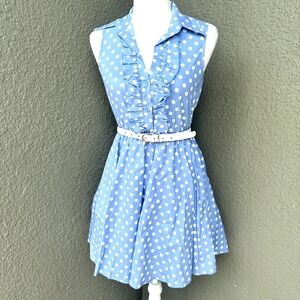 Bailey Blue Buttoned Tie Front Mini Dress